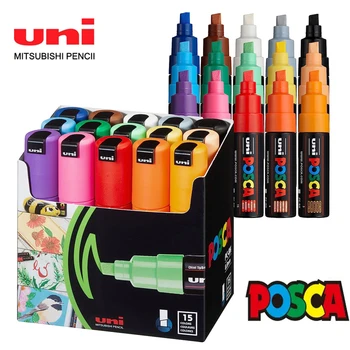 Uni 1PC Plumones POSCA Barve Oznakami PC-8K 8 mm Široko Dleto Nasveti Slikarstvo Pero Graffitti za POP Oglaševanje ustvarjalce Rock