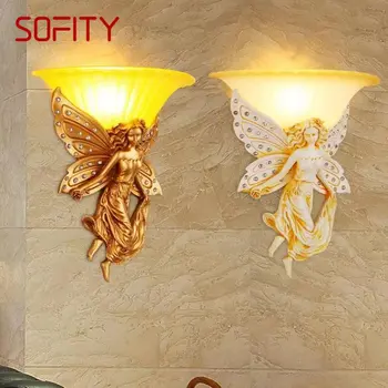 SOFITY Moderni Angel Stenska Svetilka LED Ustvarjalno Oblikujejo Smolo Rov Luči Za Domačo dnevno Sobo, Spalnico, Hodnik Stalnica