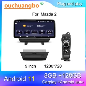 Ouchuangbo video predvajalnik, radio za 10.25 palčni Mazda 2 z operacijskim sistemom Android 11 GPS navigacija 1920*720 DSP