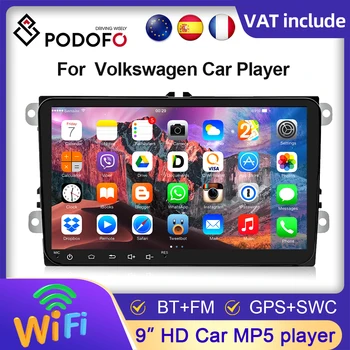 Podofo 2Din Android Avto Radio, GPS Multimedijski Predvajalnik videa, Za VW/Volkswagen/Golf/Passat/B7/B6/Škoda/Octavia/Polo/Tiguan