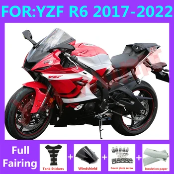NOVO ABS Motocikel celoti oziroma obrobe za Vgradnjo, primerna Za YZF R6 2017 2018 YFZ-R6 2019 2020 2021 2022 Karoserija Fairings kompleti komplet rdeče bela