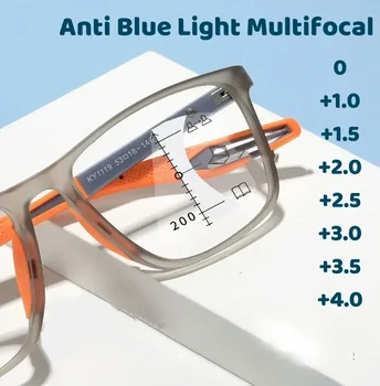 High-definition Anti-Modra Svetloba Daleč Pogled Očala Novi Retro Multifokalna Presbyopic Očala Športne Postopno Branje Očala