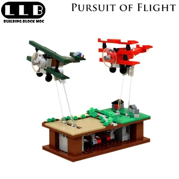 LLB MOC 35702 Opravljanje Letalske gradniki Mini Letalo Model Opeke Vojaške Copter Bitko Izobraževanja Otrok Igrače Darilo