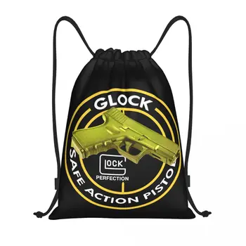 Glock Vrvico Nahrbtnik Ženske Moški Telovadnici, Šport Sackpack Prenosni ZDA Pištolo Pištolo Logotip Nakupovalno Vrečko Vrečo