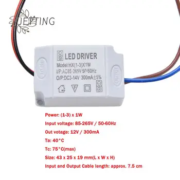 Elektronski Transformator LED Napajanje Voznik Adapter 3X1W Preprost AC 85V-265V DC 2V-12V 300mA LED Trak Voznik