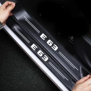 Vrata avtomobila Prag Polico Zaščitne Nalepke Anti Kick za Mercedes Benz E63 Logotip Ogljikovih Vlaken Zadnji Odbijač Prtljažnik Decals Opremo