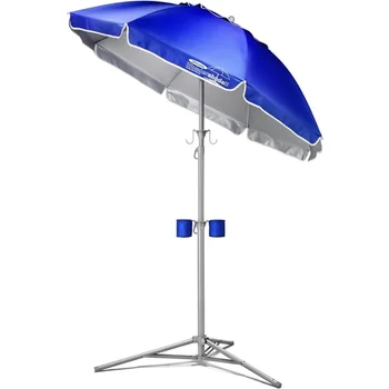 5' Sun Odtenek Dežnik Lahki Prenosni Nastavljiv Instant Sonce Zaščite UPF 50+ - Modra Tovorni Brezplačno Suncobran Plaži Dežnik