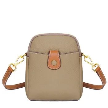 Pravega usnja majhna torba za ženske 2023 nov mobilni telefon vrečko, priljubljena modna crossbody torba mini trendovska blagovna znamka design