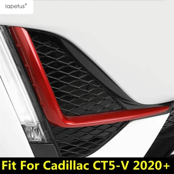 Za Cadillac CT5-V 2020 2021 Sprednji Odbijač meglenke Svetilke Veke Obrvi Kritje Trim Rdeče / Ogljikovih Vlaken Dodatki Zunanjost Kit