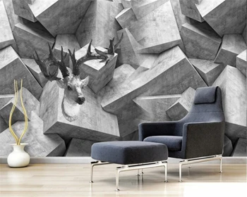 Beibehang ozadje po Meri siva 3D geometrijsko abstraktne cementa kvadratnih elk umetnosti ozadju dekoracijo sten slikarstvo 3d ozadje
