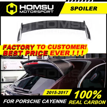 prtljažnik spojler iz Ogljikovih Vlaken spojler za za Porsche Cayenne Pravi Ogljikovih Vlaken Materiala Zadaj Krilo Spojler Za Cayenne 2014-2016