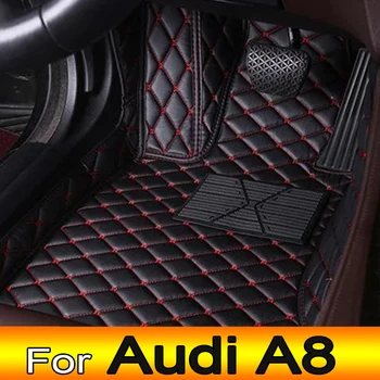 Avto predpražnike Za Audi A8 D3 4E 2006~2010 Preprogo Luksuzno Usnje Mat Trajne Preprogo Notranjosti Proti Umazanijo Pad Avto Dodatki
