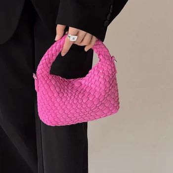 2023 Nove Modne Luksuzni Ženske Vezavi Vrečke PU Usnje Messenger Bag Mini Macaron Barve Torbici Praznik Žensk Vrečko
