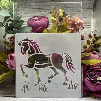 20*20cm Konj DIY Layering Matrice Stensko Slikarstvo Album Kolorit Reliefi Album Dekorativni Predlogo
