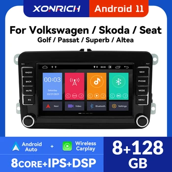 Brezžični Carplay Android 12 Auto Radio za Volkswagen VW Passat B6 B7 CC Tiguan Touran, GOLF POLO Avto Večpredstavnostna GPS Autoradio 8G