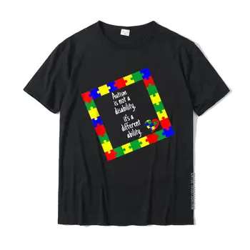 Avtizem Zavedanje Puzzle Ni Invalidnosti, Različnih Sposobnosti, T-Shirt PrintedGeek Vrhovi Majica Hip Hop Bombaža Moške Majice S Kratkimi Rokavi